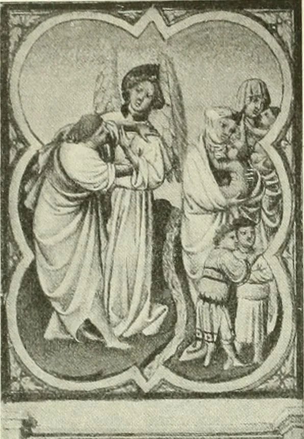 An illustration from L'art religieux de la fin du Moyen Age en France : étude sur l'iconographie du Moyen Age et sur ses sources d'inspiration, 1922, leaf 247