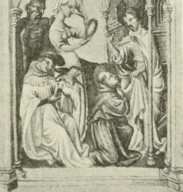 An illustration from L'art religieux de la fin du Moyen Age en France : étude sur l'iconographie du Moyen Age et sur ses sources d'inspiration, 1922, leaf 247