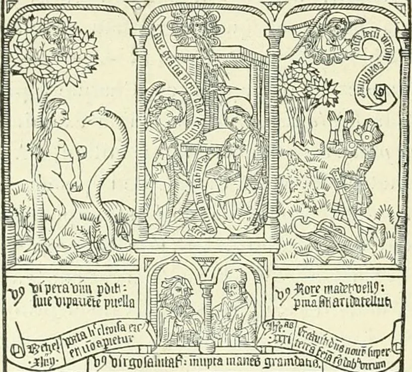 An illustration from L'art religieux de la fin du Moyen Age en France : étude sur l'iconographie du Moyen Age et sur ses sources d'inspiration, 1922, leaf 255