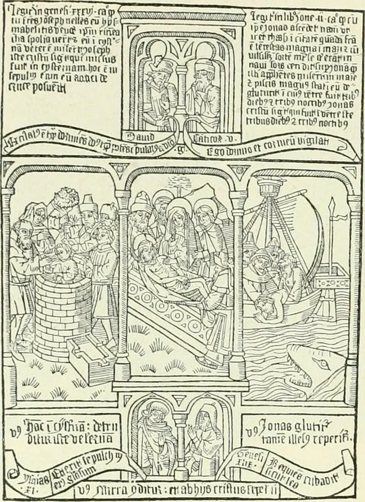 An illustration from L'art religieux de la fin du Moyen Age en France : étude sur l'iconographie du Moyen Age et sur ses sources d'inspiration, 1922, leaf 257