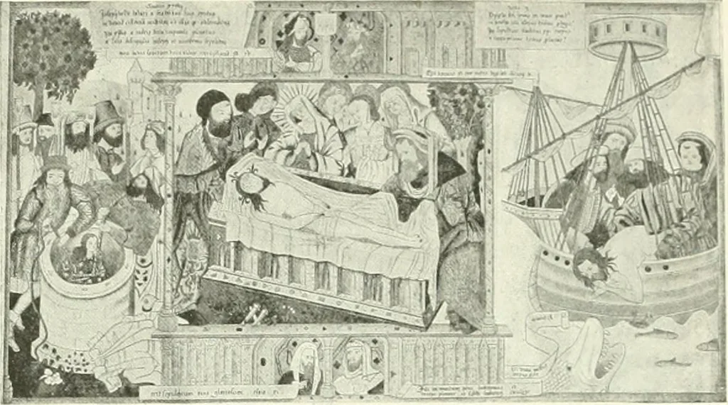 An illustration from L'art religieux de la fin du Moyen Age en France : étude sur l'iconographie du Moyen Age et sur ses sources d'inspiration, 1922, leaf 258