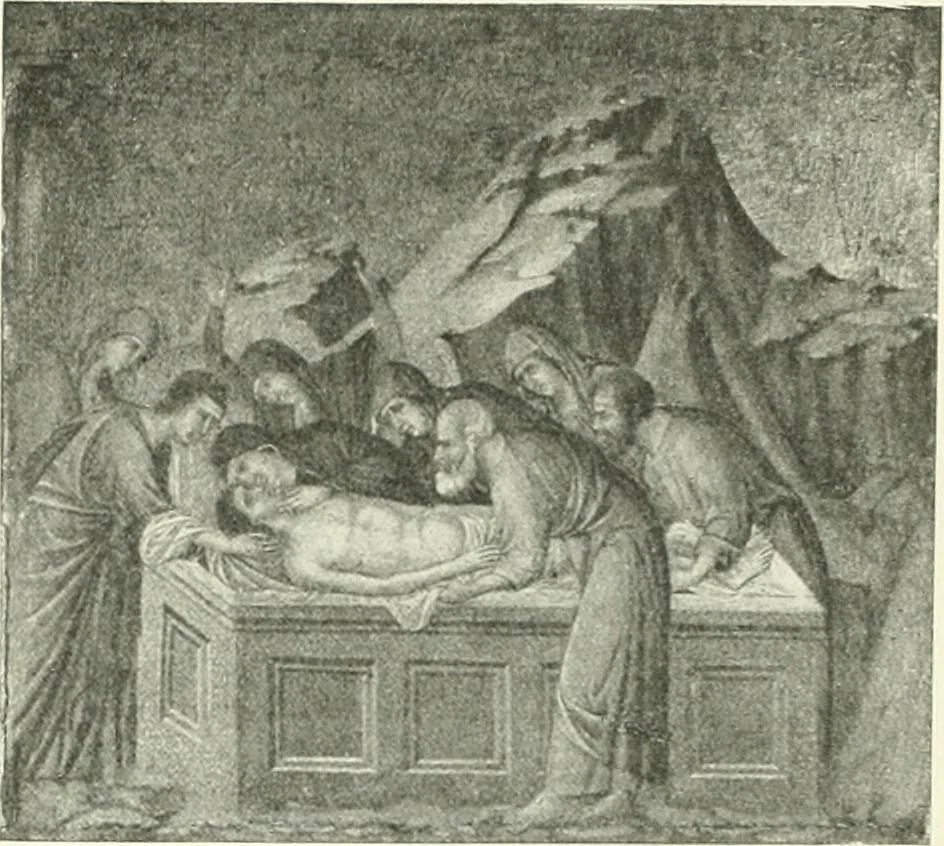 An illustration from L'art religieux de la fin du Moyen Age en France : étude sur l'iconographie du Moyen Age et sur ses sources d'inspiration, 1922, leaf 26