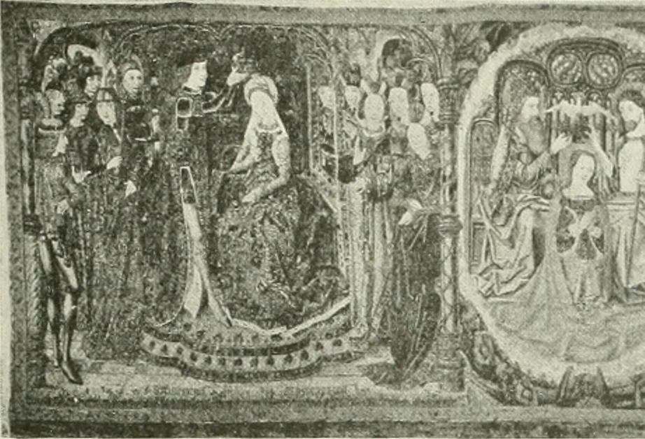 An illustration from L'art religieux de la fin du Moyen Age en France : étude sur l'iconographie du Moyen Age et sur ses sources d'inspiration, 1922, leaf 260