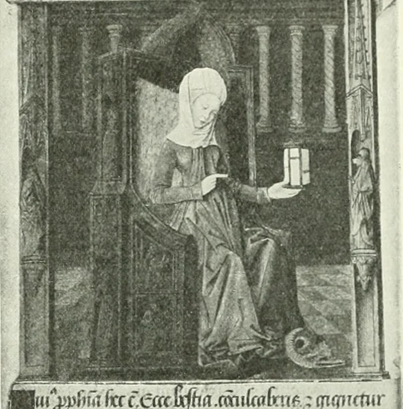 An illustration from L'art religieux de la fin du Moyen Age en France : étude sur l'iconographie du Moyen Age et sur ses sources d'inspiration, 1922, leaf 284