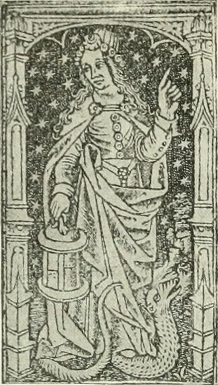 An illustration from L'art religieux de la fin du Moyen Age en France : étude sur l'iconographie du Moyen Age et sur ses sources d'inspiration, 1922, leaf 287