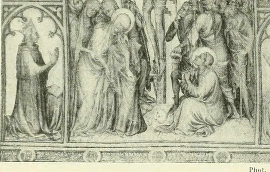 An illustration from L'art religieux de la fin du Moyen Age en France : étude sur l'iconographie du Moyen Age et sur ses sources d'inspiration, 1922, leaf 29
