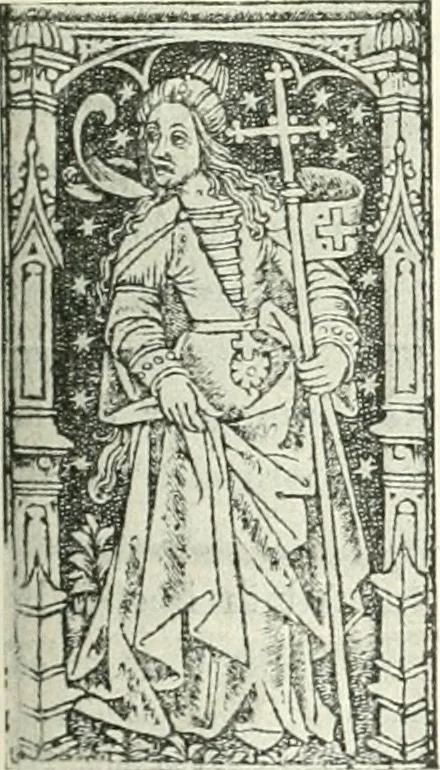 An illustration from L'art religieux de la fin du Moyen Age en France : étude sur l'iconographie du Moyen Age et sur ses sources d'inspiration, 1922, leaf 292