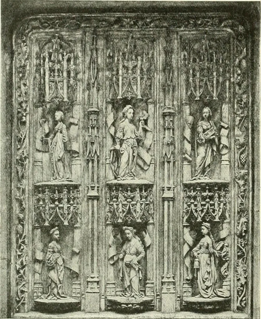 An illustration from L'art religieux de la fin du Moyen Age en France : étude sur l'iconographie du Moyen Age et sur ses sources d'inspiration, 1922, leaf 293