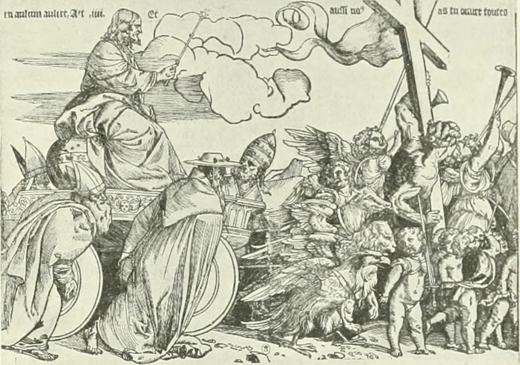An illustration from L'art religieux de la fin du Moyen Age en France : étude sur l'iconographie du Moyen Age et sur ses sources d'inspiration, 1922, leaf 298