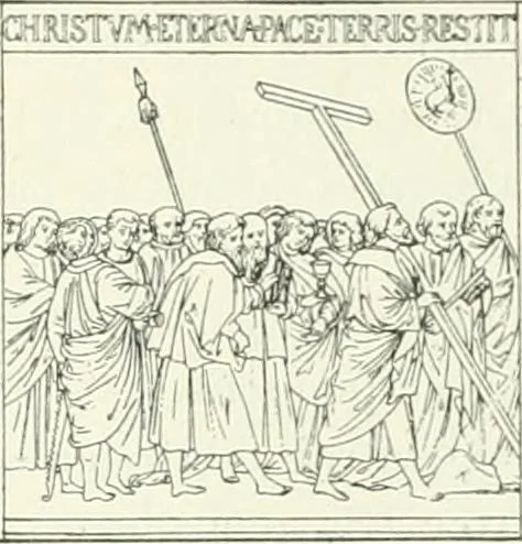 An illustration from L'art religieux de la fin du Moyen Age en France : étude sur l'iconographie du Moyen Age et sur ses sources d'inspiration, 1922, leaf 300