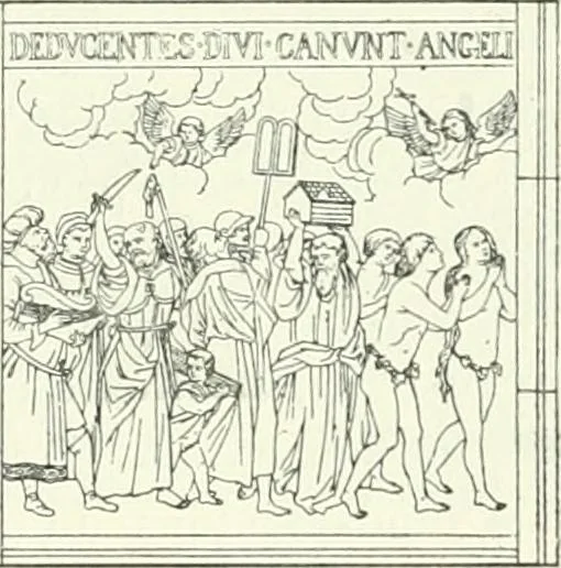 An illustration from L'art religieux de la fin du Moyen Age en France : étude sur l'iconographie du Moyen Age et sur ses sources d'inspiration, 1922, leaf 300