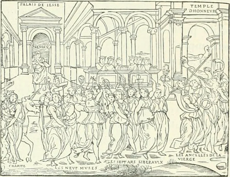 An illustration from L'art religieux de la fin du Moyen Age en France : étude sur l'iconographie du Moyen Age et sur ses sources d'inspiration, 1922, leaf 306