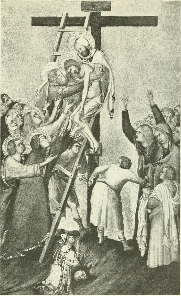 An illustration from L'art religieux de la fin du Moyen Age en France : étude sur l'iconographie du Moyen Age et sur ses sources d'inspiration, 1922, leaf 32