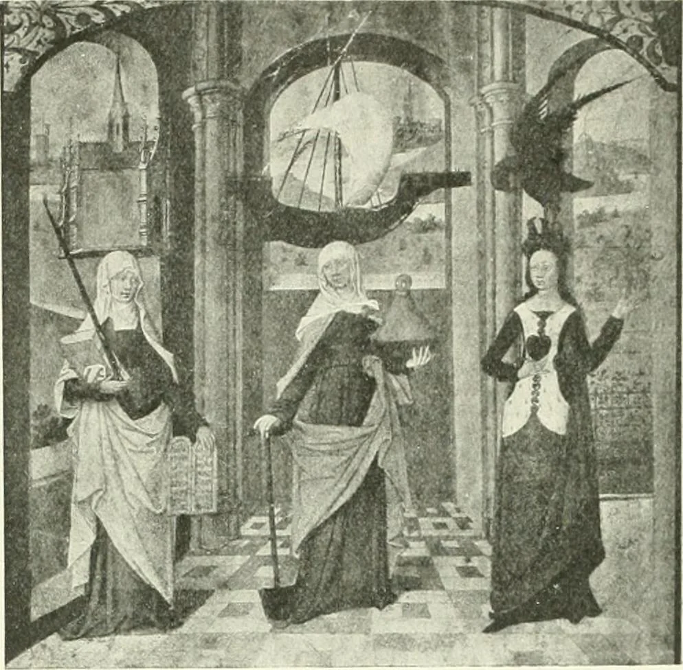 An illustration from L'art religieux de la fin du Moyen Age en France : étude sur l'iconographie du Moyen Age et sur ses sources d'inspiration, 1922, leaf 336