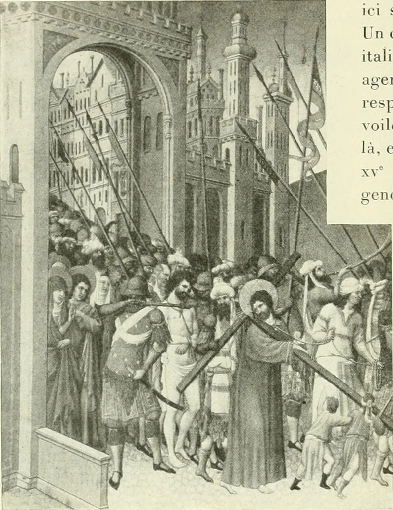 An illustration from L'art religieux de la fin du Moyen Age en France : étude sur l'iconographie du Moyen Age et sur ses sources d'inspiration, 1922, leaf 35
