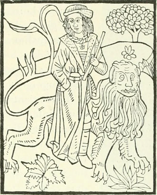 An illustration from L'art religieux de la fin du Moyen Age en France : étude sur l'iconographie du Moyen Age et sur ses sources d'inspiration, 1922, leaf 350