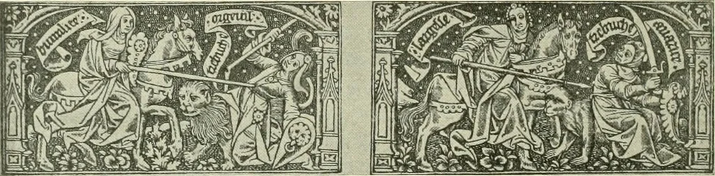 An illustration from L'art religieux de la fin du Moyen Age en France : étude sur l'iconographie du Moyen Age et sur ses sources d'inspiration, 1922, leaf 355