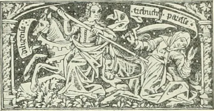 An illustration from L'art religieux de la fin du Moyen Age en France : étude sur l'iconographie du Moyen Age et sur ses sources d'inspiration, 1922, leaf 358