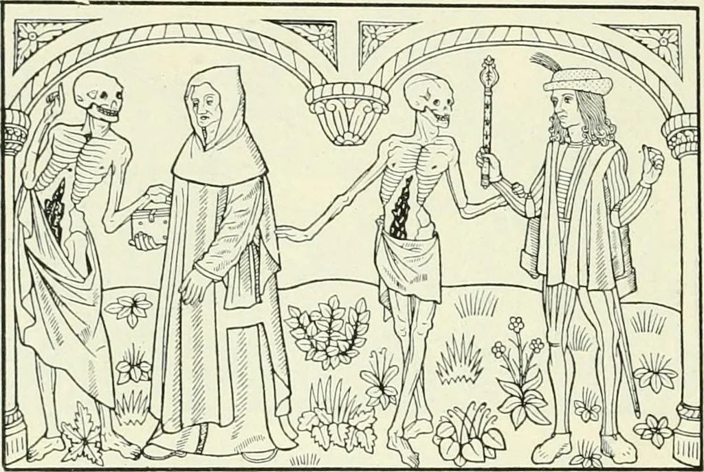 An illustration from L'art religieux de la fin du Moyen Age en France : étude sur l'iconographie du Moyen Age et sur ses sources d'inspiration, 1922, leaf 385