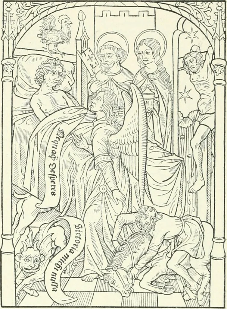 An illustration from L'art religieux de la fin du Moyen Age en France : étude sur l'iconographie du Moyen Age et sur ses sources d'inspiration, 1922, leaf 400