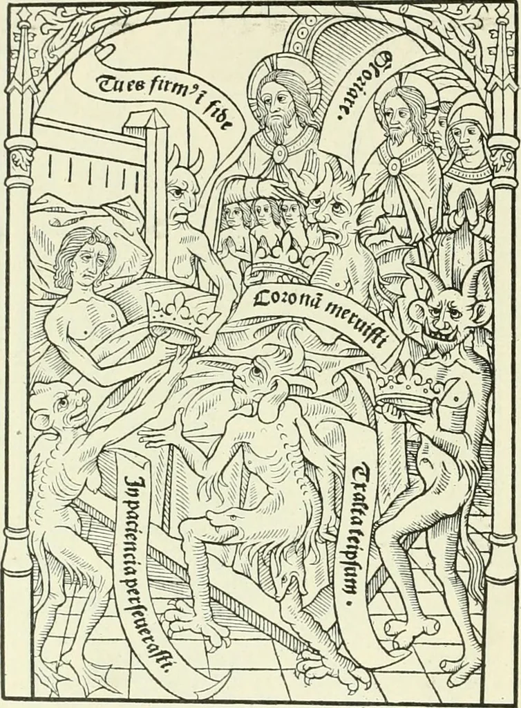 An illustration from L'art religieux de la fin du Moyen Age en France : étude sur l'iconographie du Moyen Age et sur ses sources d'inspiration, 1922, leaf 403