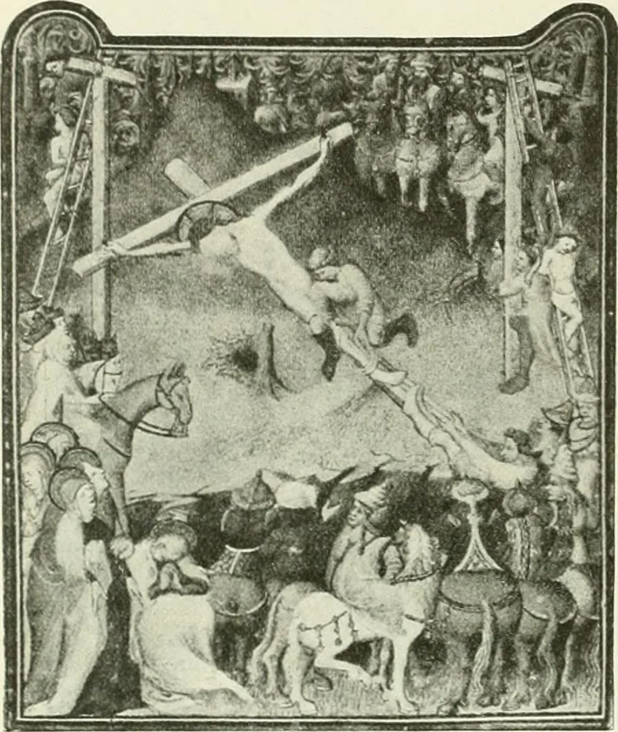An illustration from L'art religieux de la fin du Moyen Age en France : étude sur l'iconographie du Moyen Age et sur ses sources d'inspiration, 1922, leaf 41