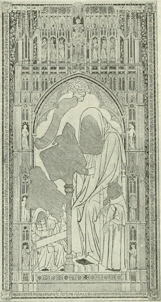 An illustration from L'art religieux de la fin du Moyen Age en France : étude sur l'iconographie du Moyen Age et sur ses sources d'inspiration, 1922, leaf 420