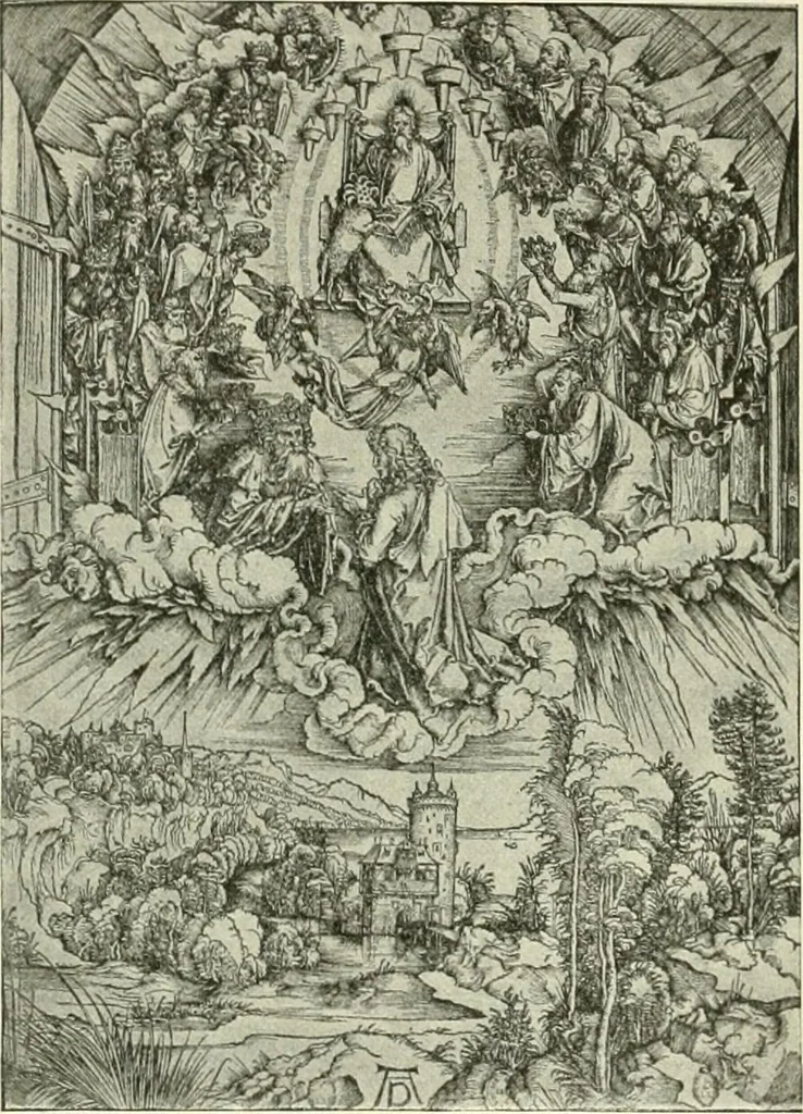 An illustration from L'art religieux de la fin du Moyen Age en France : étude sur l'iconographie du Moyen Age et sur ses sources d'inspiration, 1922, leaf 461