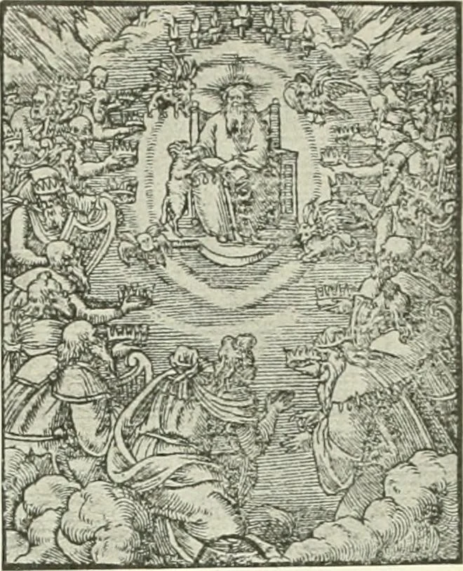 An illustration from L'art religieux de la fin du Moyen Age en France : étude sur l'iconographie du Moyen Age et sur ses sources d'inspiration, 1922, leaf 472