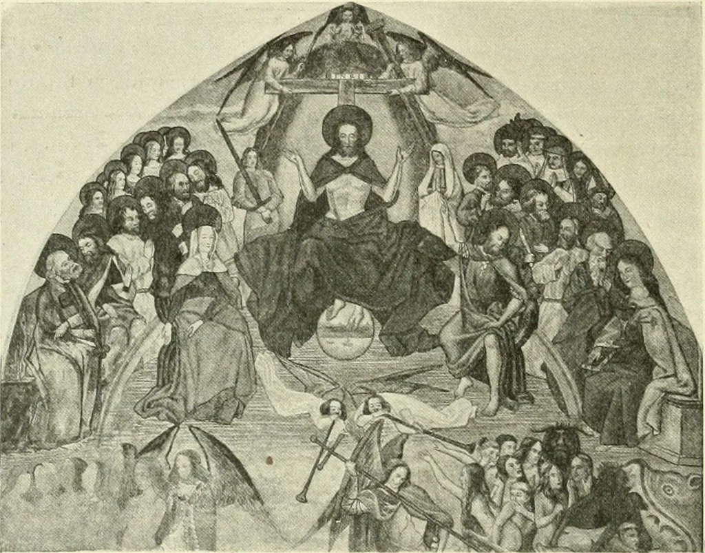 An illustration from L'art religieux de la fin du Moyen Age en France : étude sur l'iconographie du Moyen Age et sur ses sources d'inspiration, 1922, leaf 475