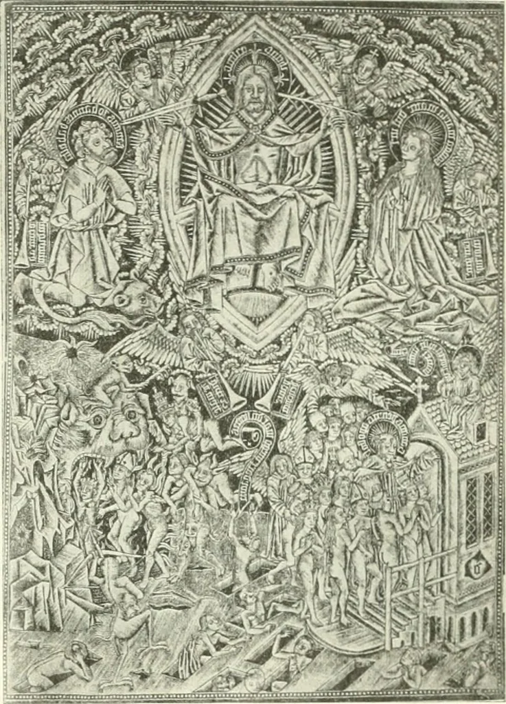 An illustration from L'art religieux de la fin du Moyen Age en France : étude sur l'iconographie du Moyen Age et sur ses sources d'inspiration, 1922, leaf 476
