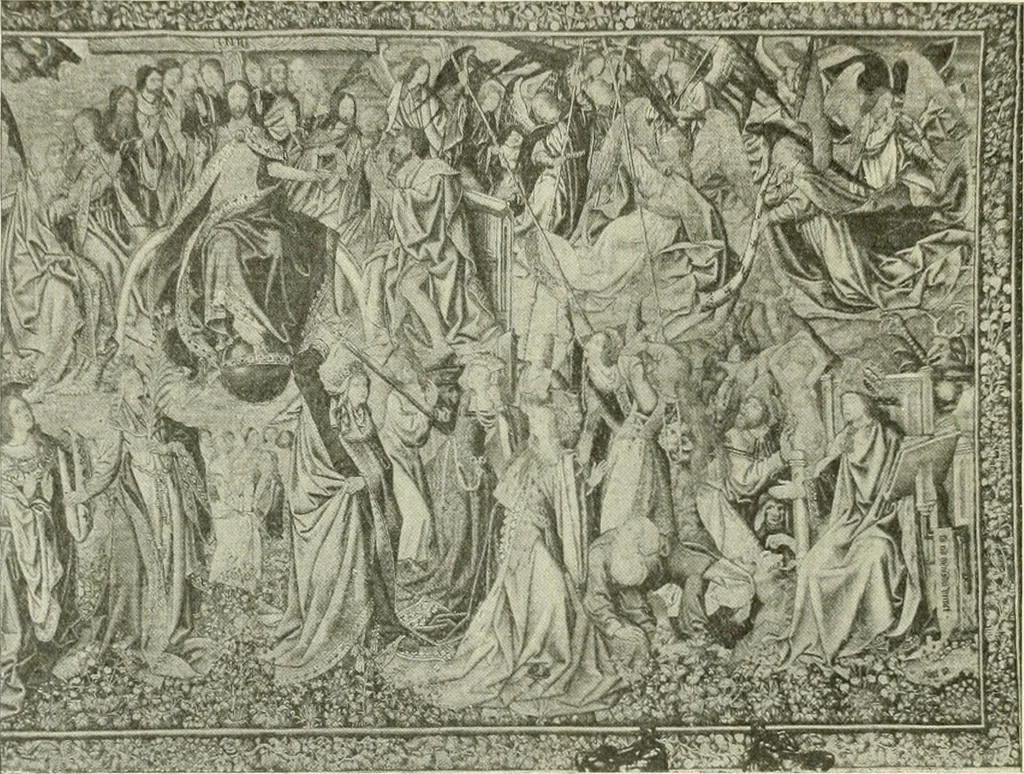 An illustration from L'art religieux de la fin du Moyen Age en France : étude sur l'iconographie du Moyen Age et sur ses sources d'inspiration, 1922, leaf 477