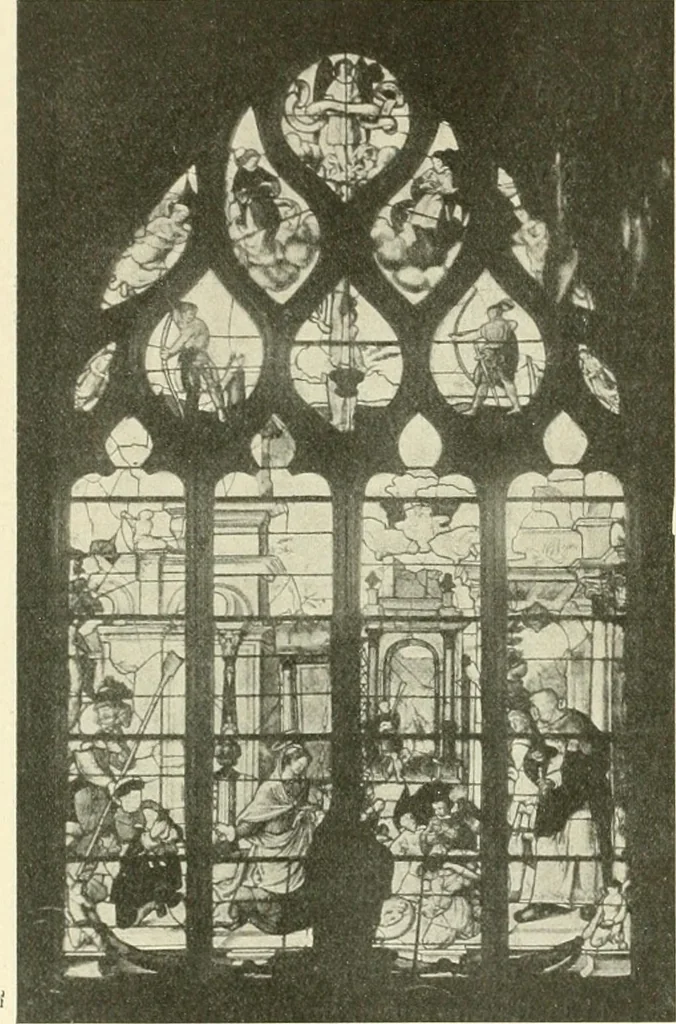 An illustration from L'art religieux de la fin du Moyen Age en France : étude sur l'iconographie du Moyen Age et sur ses sources d'inspiration, 1922, leaf 499