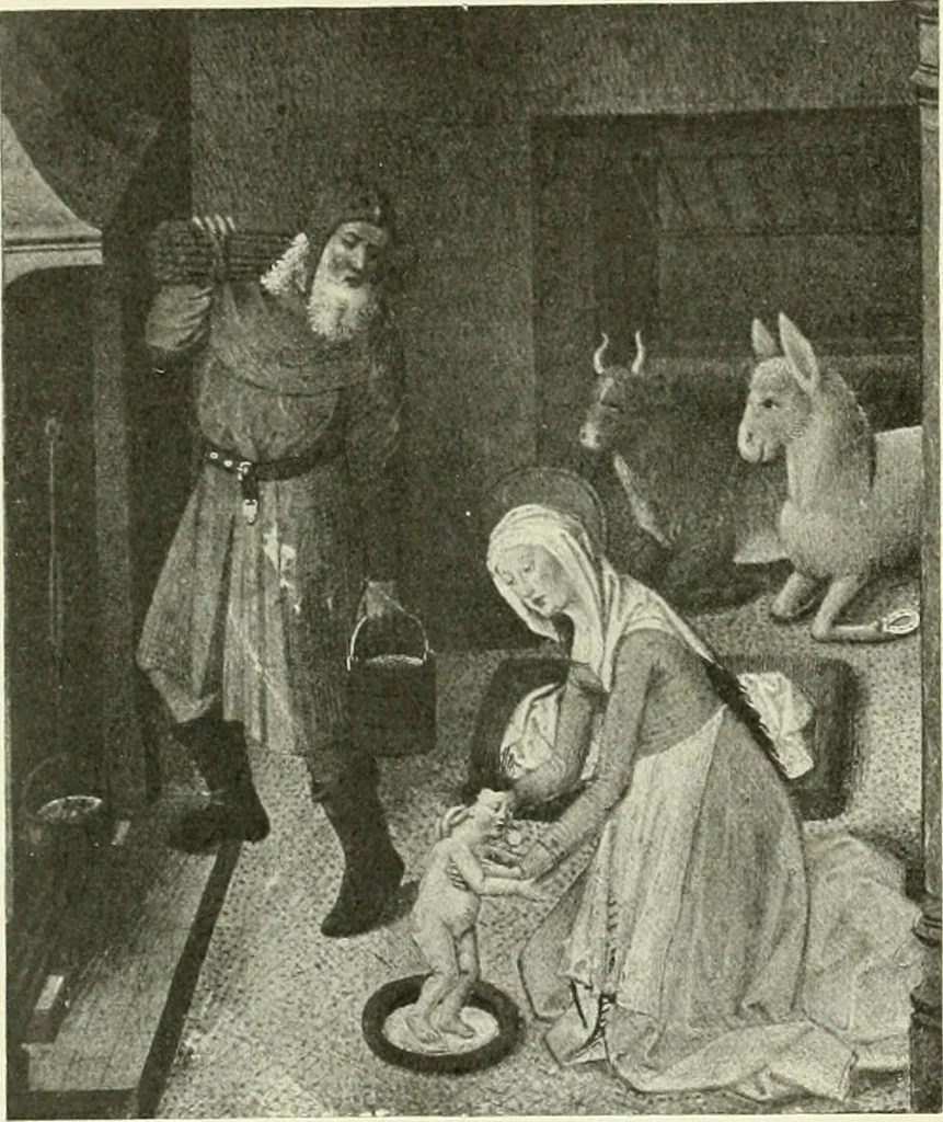 An illustration from L'art religieux de la fin du Moyen Age en France : étude sur l'iconographie du Moyen Age et sur ses sources d'inspiration, 1922, leaf 69
