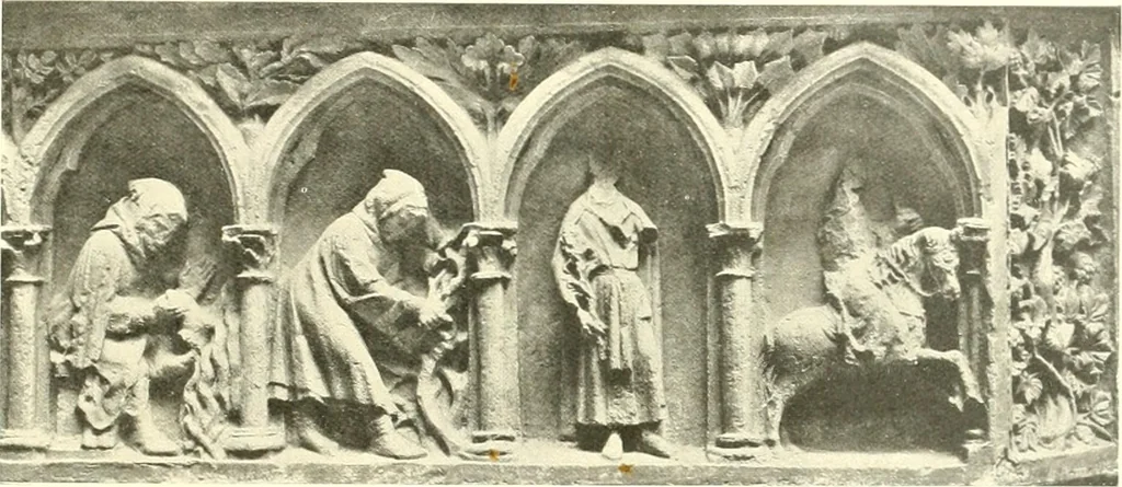 An illustration from L'art religieux du XIIIe siècle en France : étude sur l'iconographie du moyen age et sur ses sources d'inspiration, 1910, leaf 104