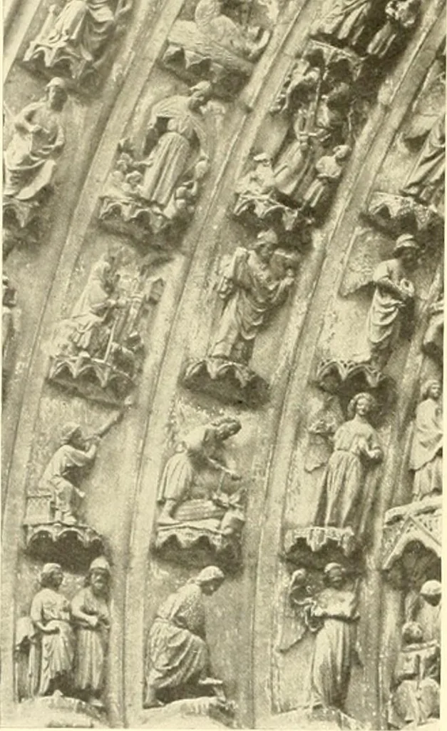 An illustration from L'art religieux du XIIIe siècle en France : étude sur l'iconographie du moyen age et sur ses sources d'inspiration, 1910, leaf 201