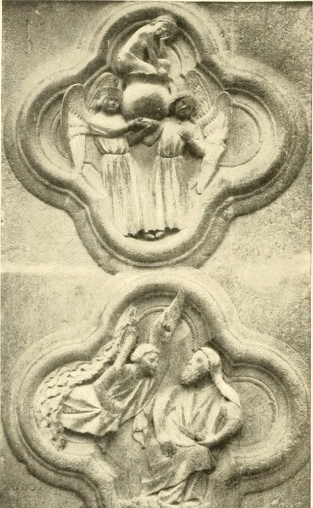 An illustration from L'art religieux du XIIIe siècle en France : étude sur l'iconographie du moyen age et sur ses sources d'inspiration, 1910, leaf 213