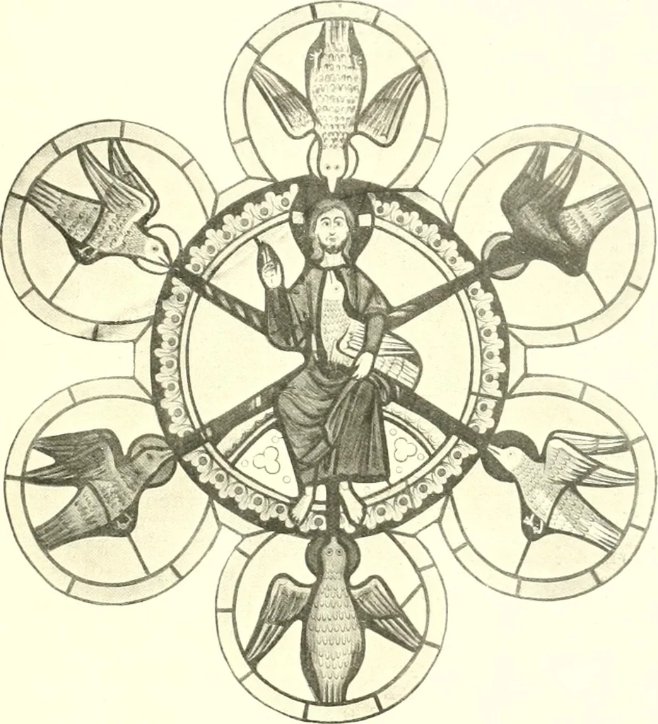 An illustration from L'art religieux du XIIIe siècle en France : étude sur l'iconographie du moyen age et sur ses sources d'inspiration, 1910, leaf 216