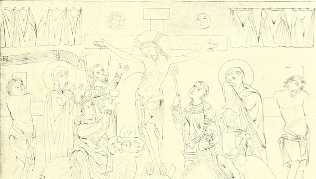 An illustration from L'art religieux du XIIIe siècle en France : étude sur l'iconographie du moyen age et sur ses sources d'inspiration, 1910, leaf 244
