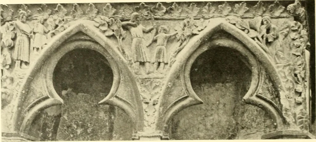 An illustration from L'art religieux du XIIIe siècle en France : étude sur l'iconographie du moyen age et sur ses sources d'inspiration, 1910, leaf 257