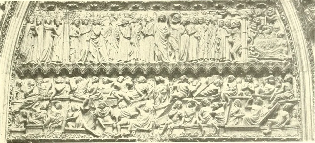 An illustration from L'art religieux du XIIIe siècle en France : étude sur l'iconographie du moyen age et sur ses sources d'inspiration, 1910, leaf 452