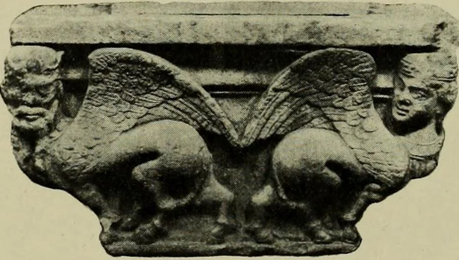 An illustration from L'art religieux du XIIe siècle en France : Etude sur les origines de l'iconographie du Moyen Age, 1922, leaf 10