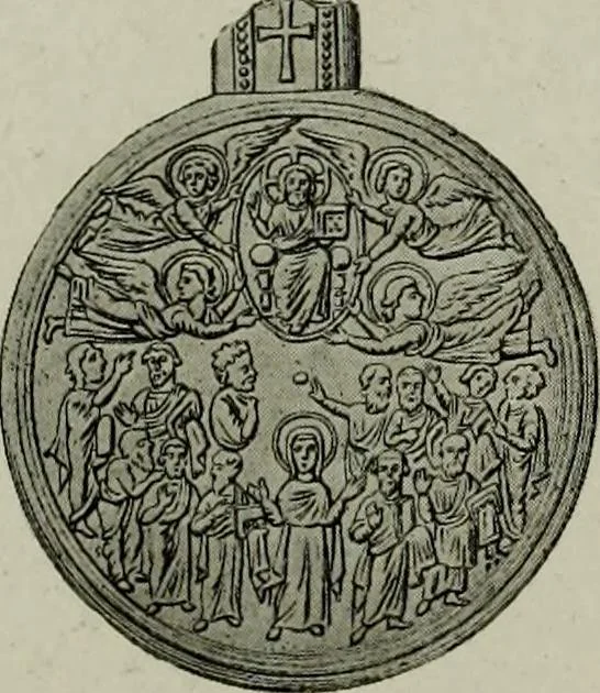 An illustration from L'art religieux du XIIe siècle en France : Etude sur les origines de l'iconographie du Moyen Age, 1922, leaf 103