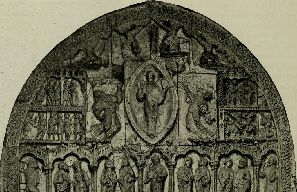 An illustration from L'art religieux du XIIe siècle en France : Etude sur les origines de l'iconographie du Moyen Age, 1922, leaf 109