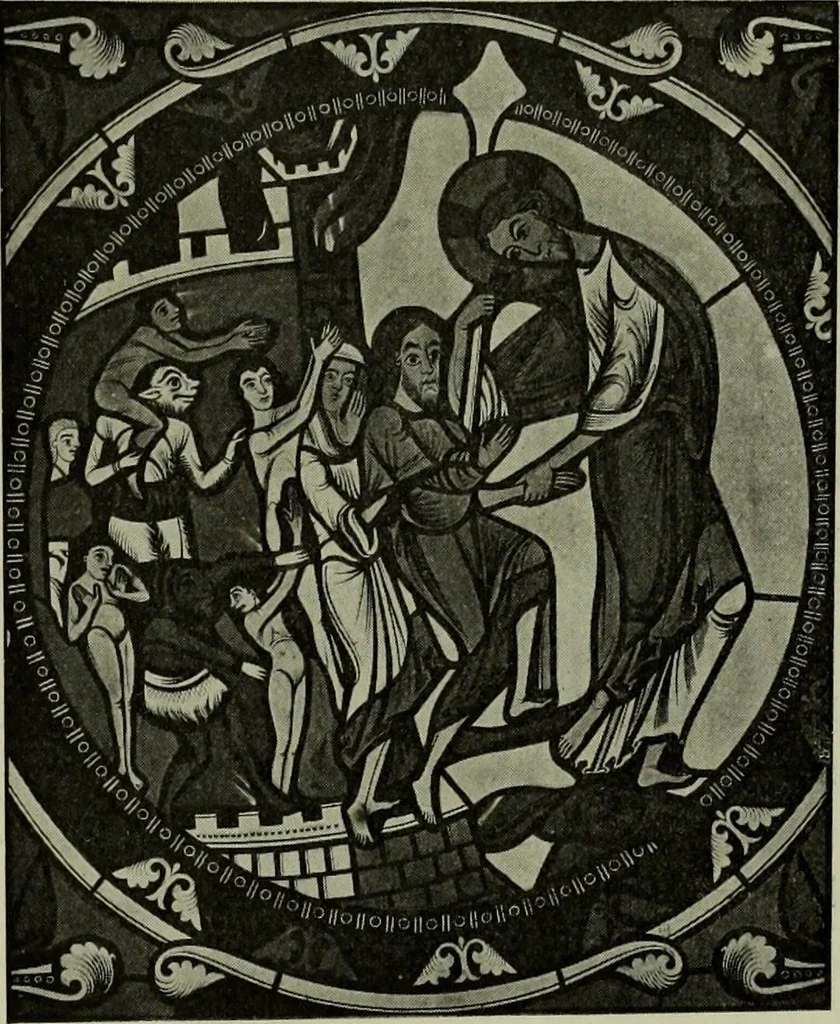 An illustration from L'art religieux du XIIe siècle en France : Etude sur les origines de l'iconographie du Moyen Age, 1922, leaf 120
