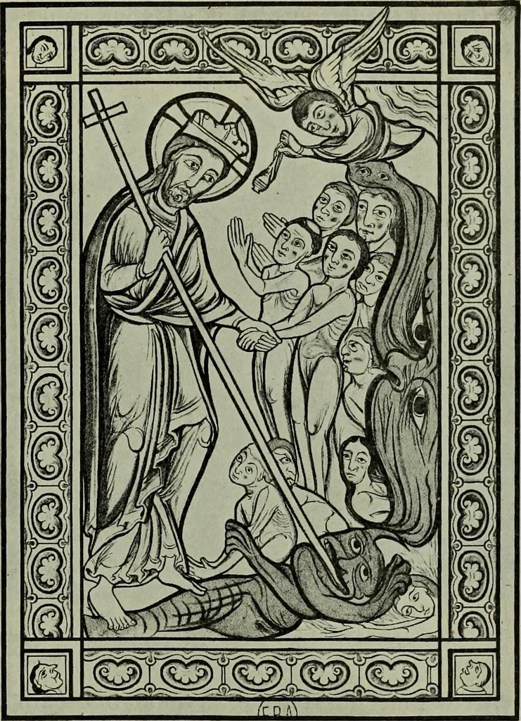 An illustration from L'art religieux du XIIe siècle en France : Etude sur les origines de l'iconographie du Moyen Age, 1922, leaf 130