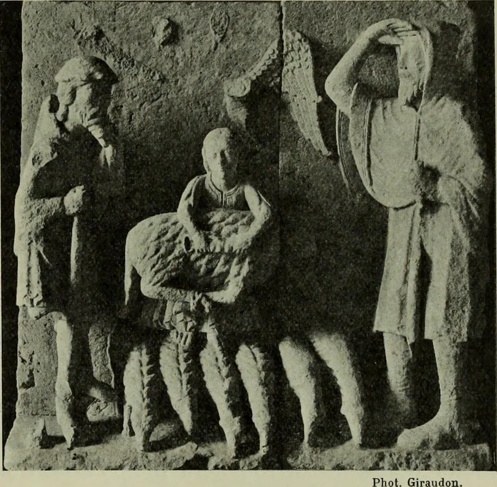 An illustration from L'art religieux du XIIe siècle en France : Etude sur les origines de l'iconographie du Moyen Age, 1922, leaf 132