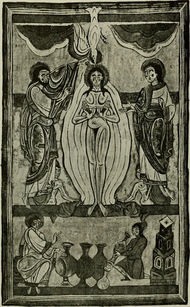 An illustration from L'art religieux du XIIe siècle en France : Etude sur les origines de l'iconographie du Moyen Age, 1922, leaf 139