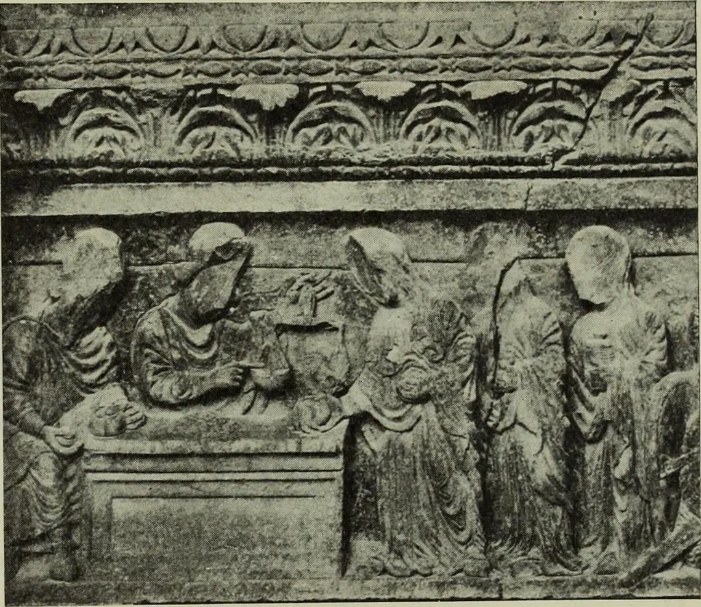 An illustration from L'art religieux du XIIe siècle en France : Etude sur les origines de l'iconographie du Moyen Age, 1922, leaf 148