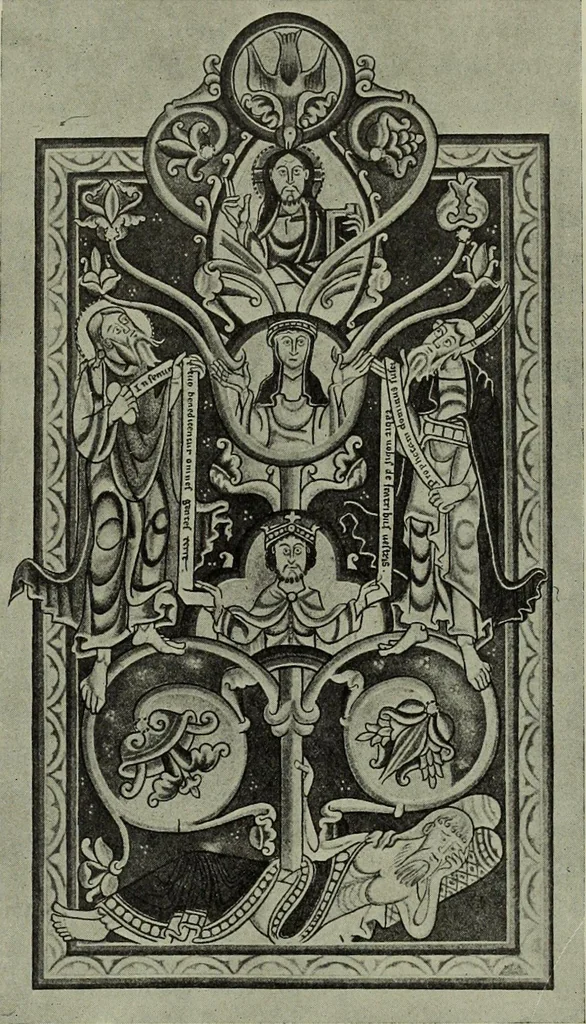 An illustration from L'art religieux du XIIe siècle en France : Etude sur les origines de l'iconographie du Moyen Age, 1922, leaf 160